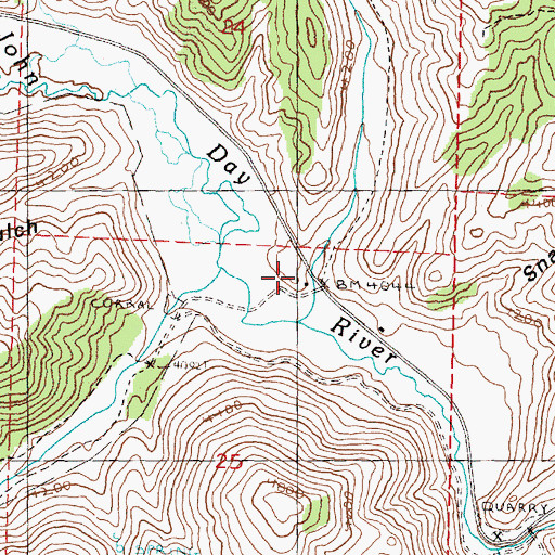 Topographic Map of Brisbois Ranch, OR