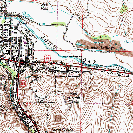 Topographic Map of Blue Mountain Ranger Station, OR