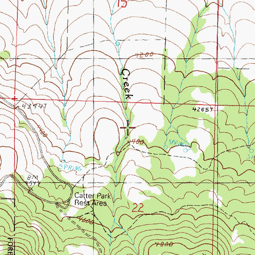 Topographic Map of Long Creek Municipal Watershed, OR