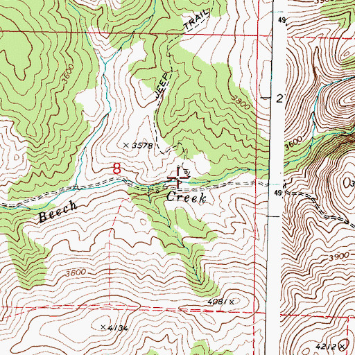 Topographic Map of Benson Ranch, OR