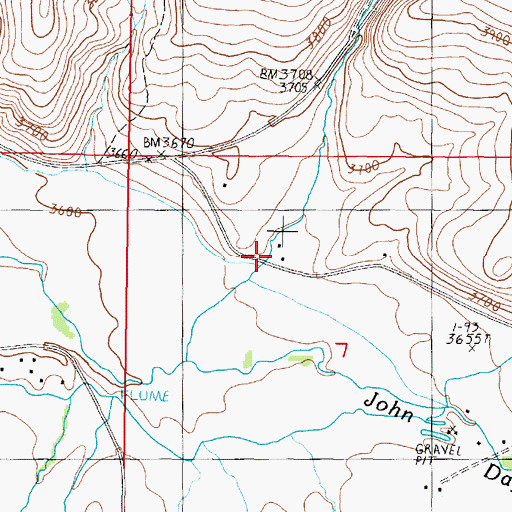 Topographic Map of Winegar Ranch, OR