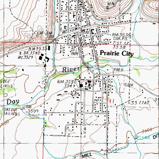 Topographic Map of Prairie City Depot, OR