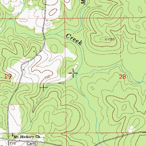 Topographic Map of Carlisle Creek, AL