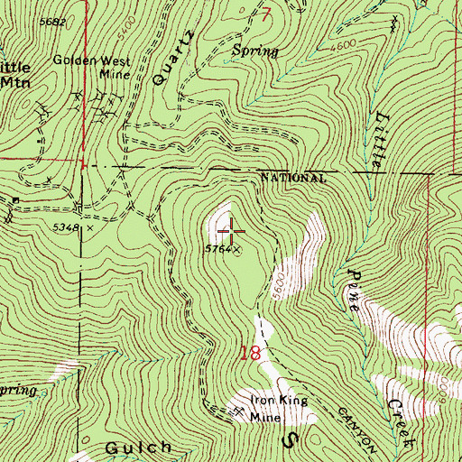 Topographic Map of Canyon Mountain Recreation Site (historical), OR