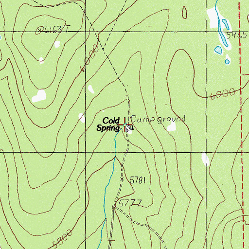 Topographic Map of Cold Springs Recreation Site, OR