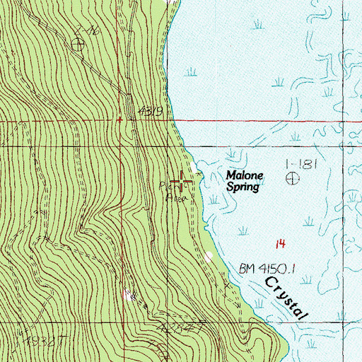 Topographic Map of Malone Springs Recreation Site, OR