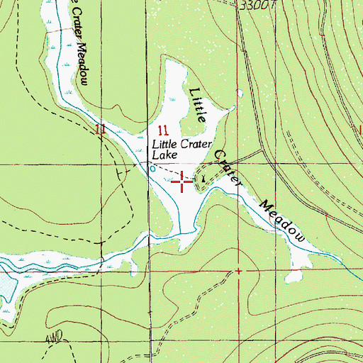 Topographic Map of Little Crater Lake Recreation Site, OR