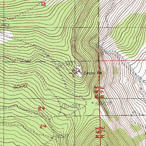 Topographic Map of Aspen Lake Cinder Pit, OR