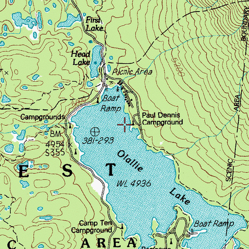 Topographic Map of Paul Dennis Recreation Site, OR