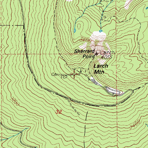 Topographic Map of Larch Mountain Recreation Site, OR
