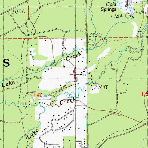 Topographic Map of Lake Creek Lodge, OR