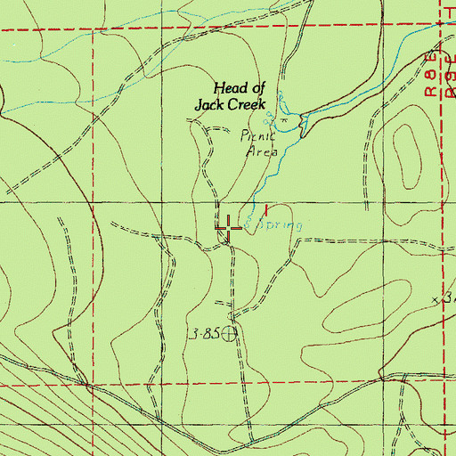 Topographic Map of Head of Jack Creek, OR