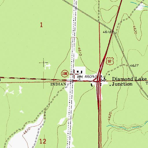 Topographic Map of Diamond Crater, OR