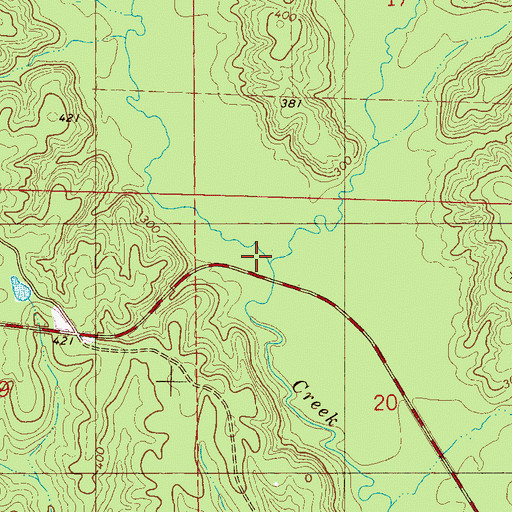 Topographic Map of Carmichael Creek, AL