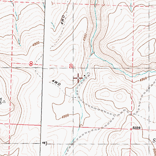 Topographic Map of Cow Camp, OR