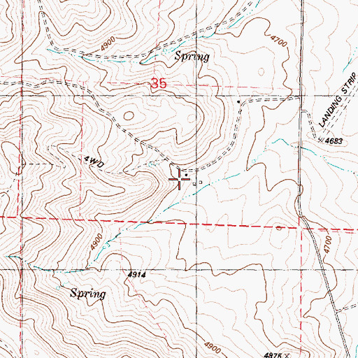 Topographic Map of H Bernard Ranch (historical), OR