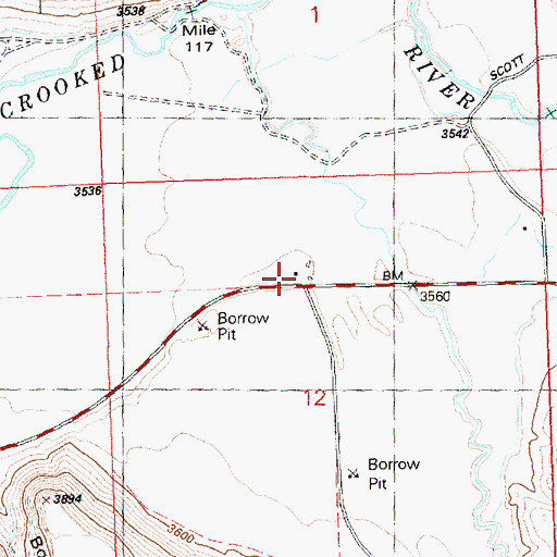 Topographic Map of Glenn Ranch, OR