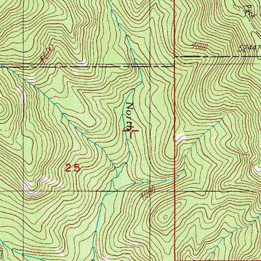 Topographic Map of Abbott Creek Research Natural Area, OR