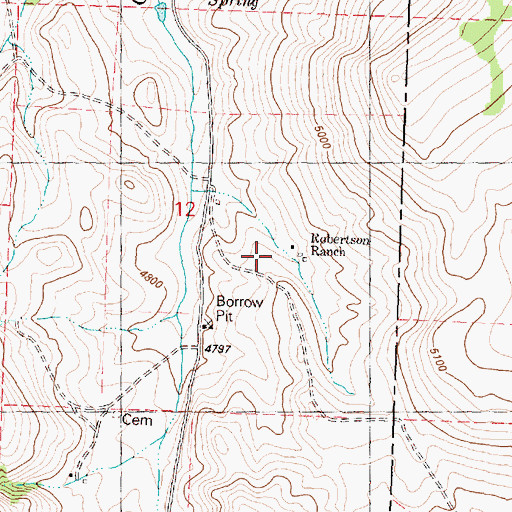 Topographic Map of Robertson Ranch, OR
