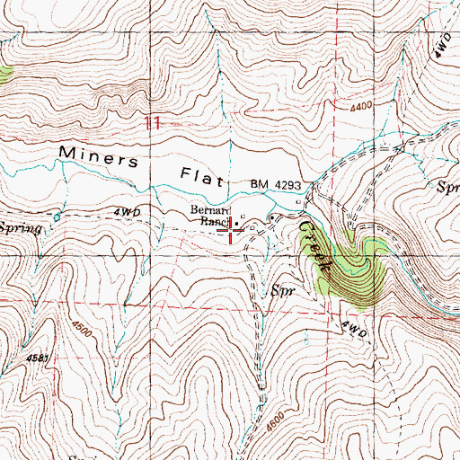 Topographic Map of Bernard Ranch, OR