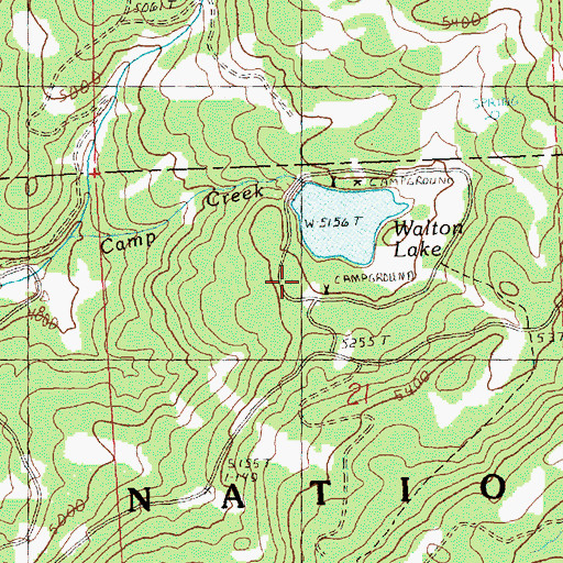 Topographic Map of Walton Lake Recreation Site, OR