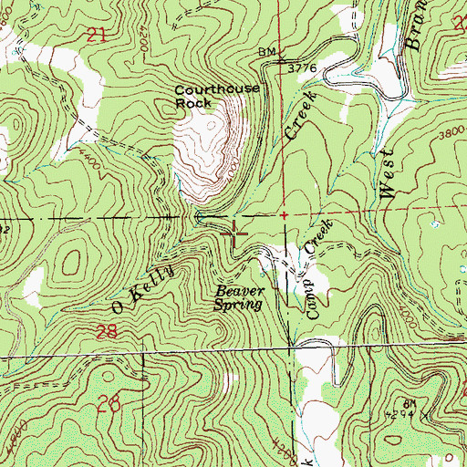 Topographic Map of Mossy Rock Camp, OR