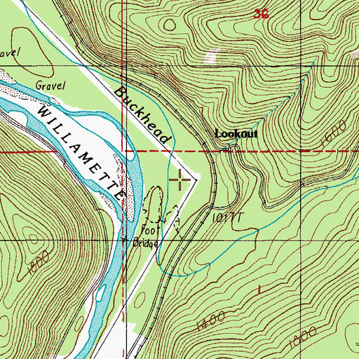 Topographic Map of Buckhead Trail Recreation Site, OR