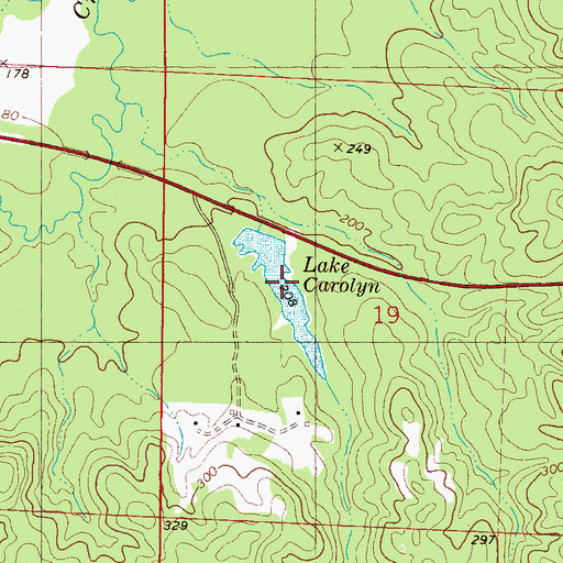 Topographic Map of Lake Carolyn, AL