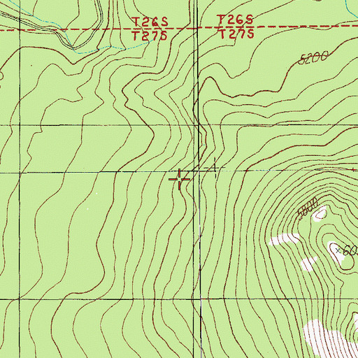 Topographic Map of Oregon Cascades Recreation Area, OR