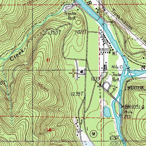 Topographic Map of Willamette National Forest Middlefork Ranger District, OR