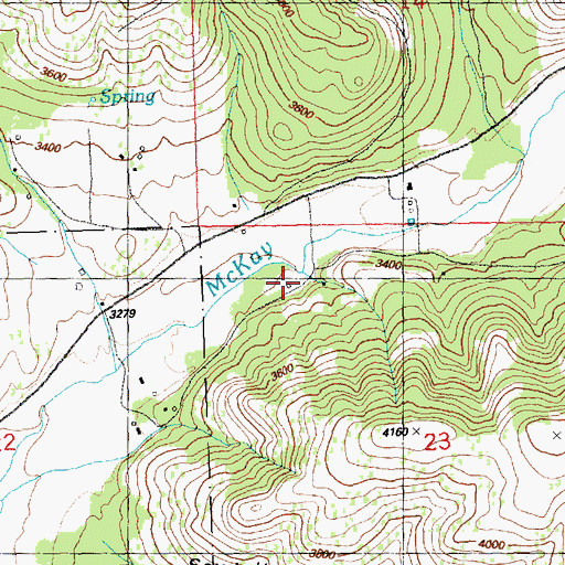 Topographic Map of Elliot Ranch, OR