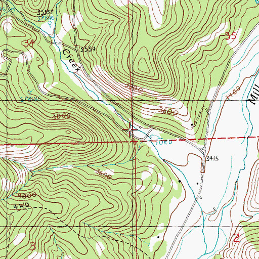 Topographic Map of Cow Camp Cabin, OR
