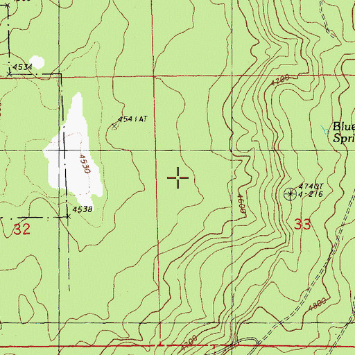 Topographic Map of Bluejay Spring Research Natural Area, OR