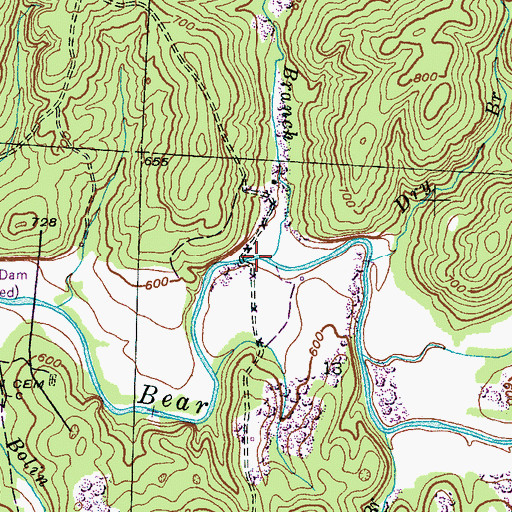 Topographic Map of Carpenter Branch, AL