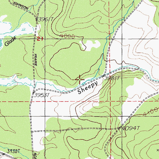 Topographic Map of Jenny Creek, OR