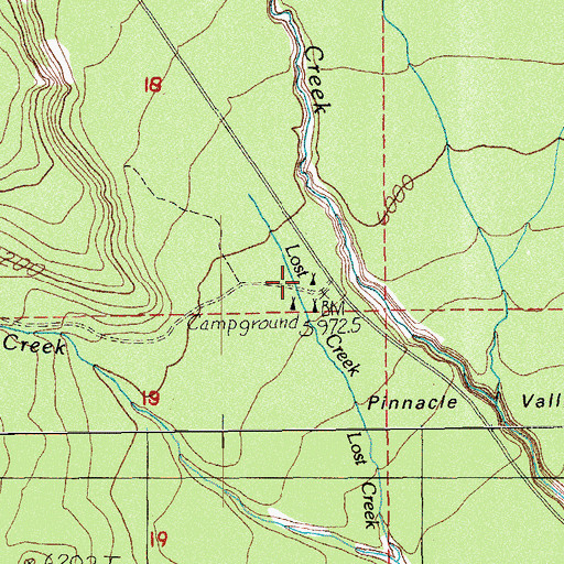Topographic Map of Lost Creek Recreation Site, OR