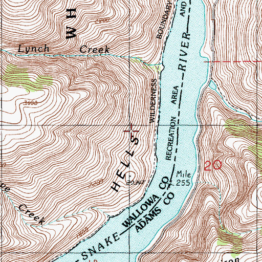 Topographic Map of Vermillion Bar Campground, OR