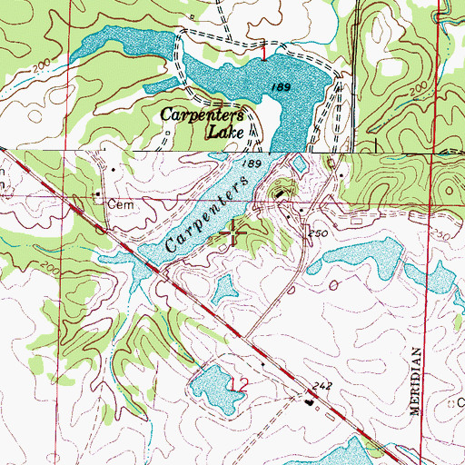 Topographic Map of Carpenters Lake, AL