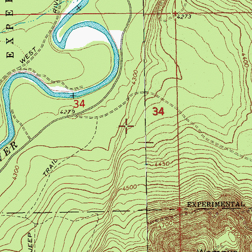 Topographic Map of Pringle Falls Research Natural Area, OR