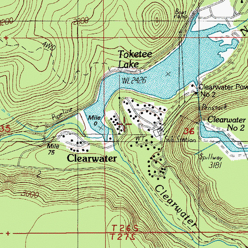 Topographic Map of Diamond Lake Ranger Station, OR