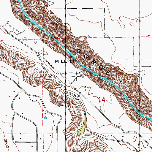 Topographic Map of Gates Ranch, OR