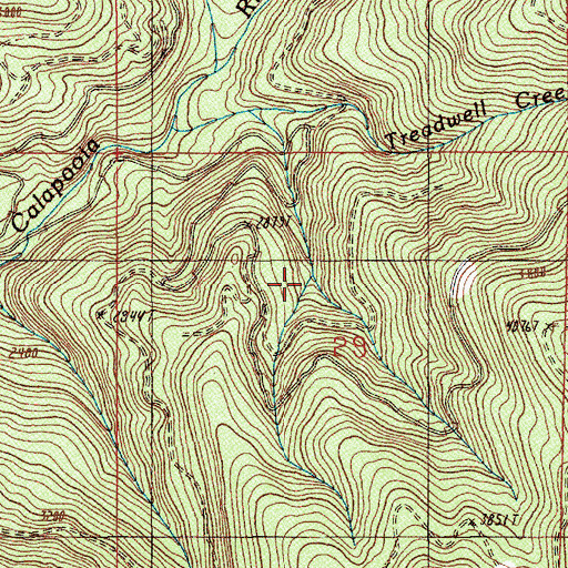 Topographic Map of East Fork Keeney Creek, OR