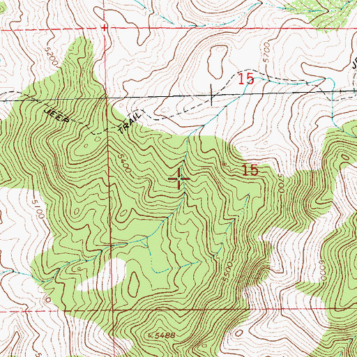 Topographic Map of Jones Trail, OR