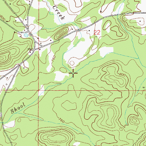 Topographic Map of Carr Creek, AL