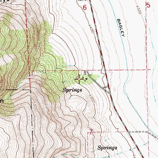 Topographic Map of Brattain Ranch, OR