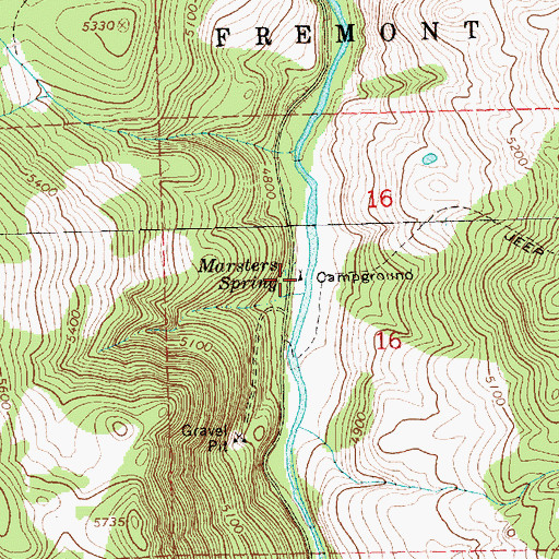 Topographic Map of Marsters Spring Recreation Site, OR