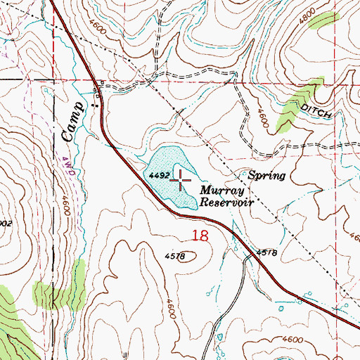 Topographic Map of Murray Reservoir Recreation Site, OR