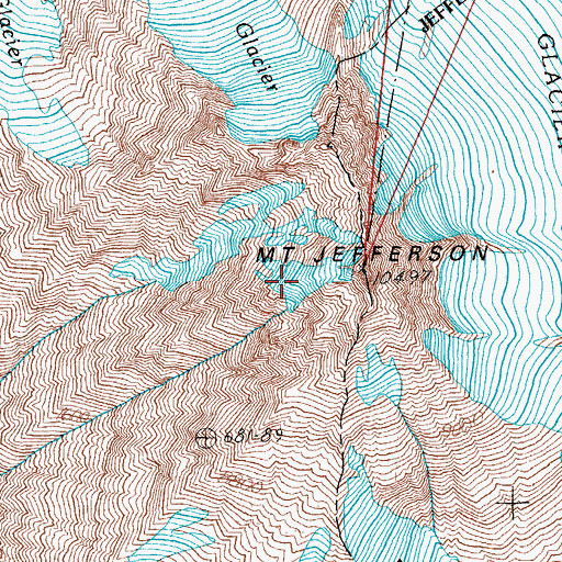 Topographic Map of Milk Creek Glacier, OR