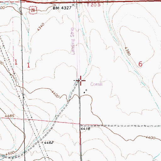 Topographic Map of Morris Ranch, OR
