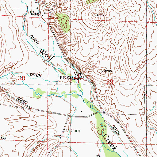 Topographic Map of Van Guard Station, OR